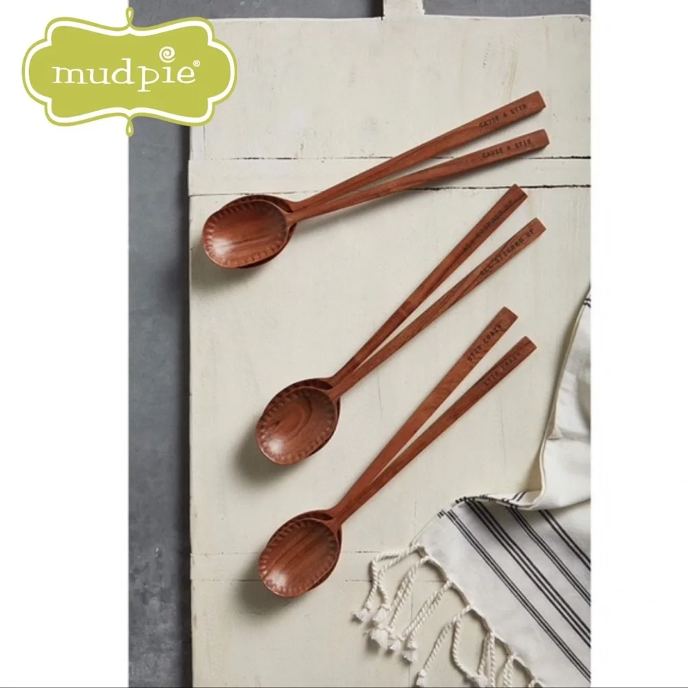 Mud Pie Mango Wood Salad Servers